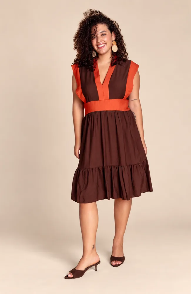 otono-2026-vestido-marron-naranja